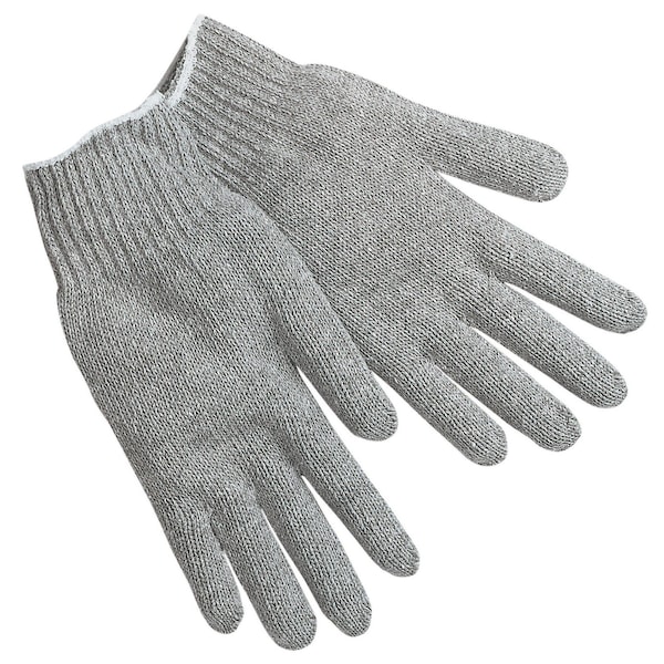 Mcr Safety Gloves, Economy Cotton/Polyester Gray, L, 12PK 9637LM - main